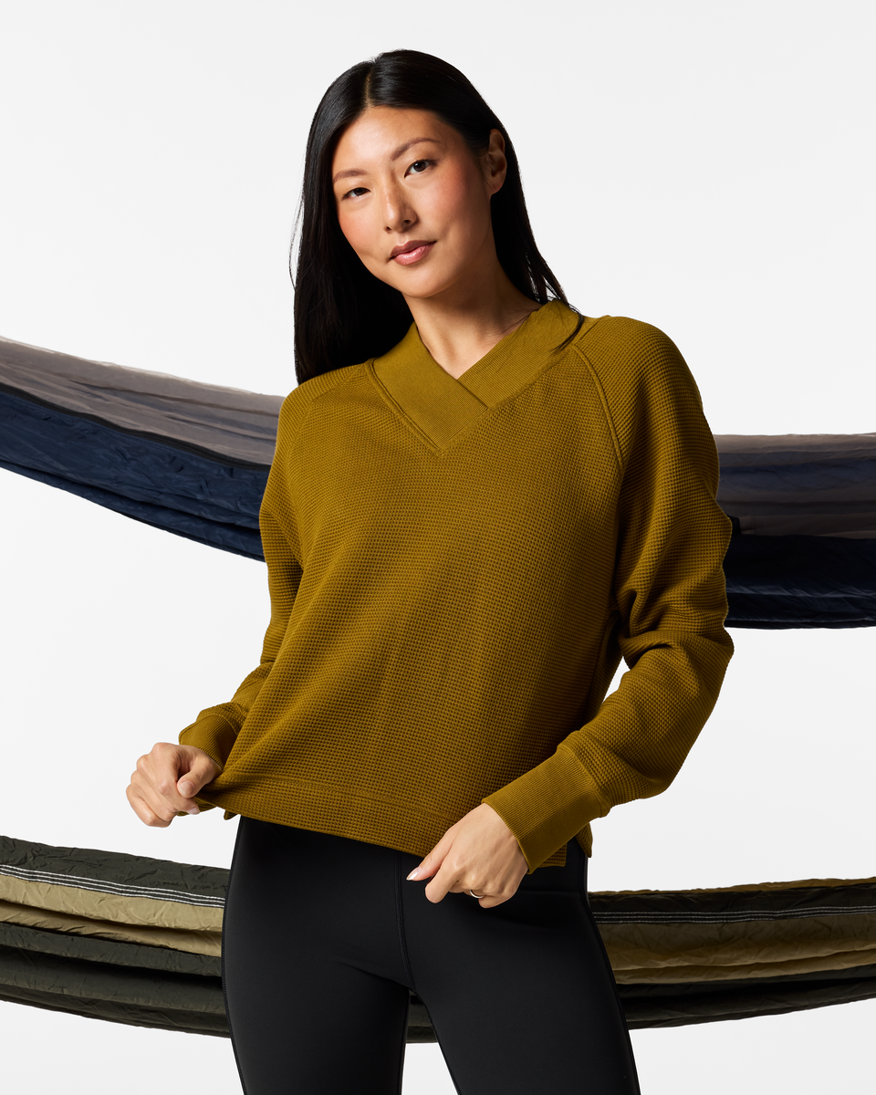 Atajo Long-Sleeve Waffle V-Neck - Women's